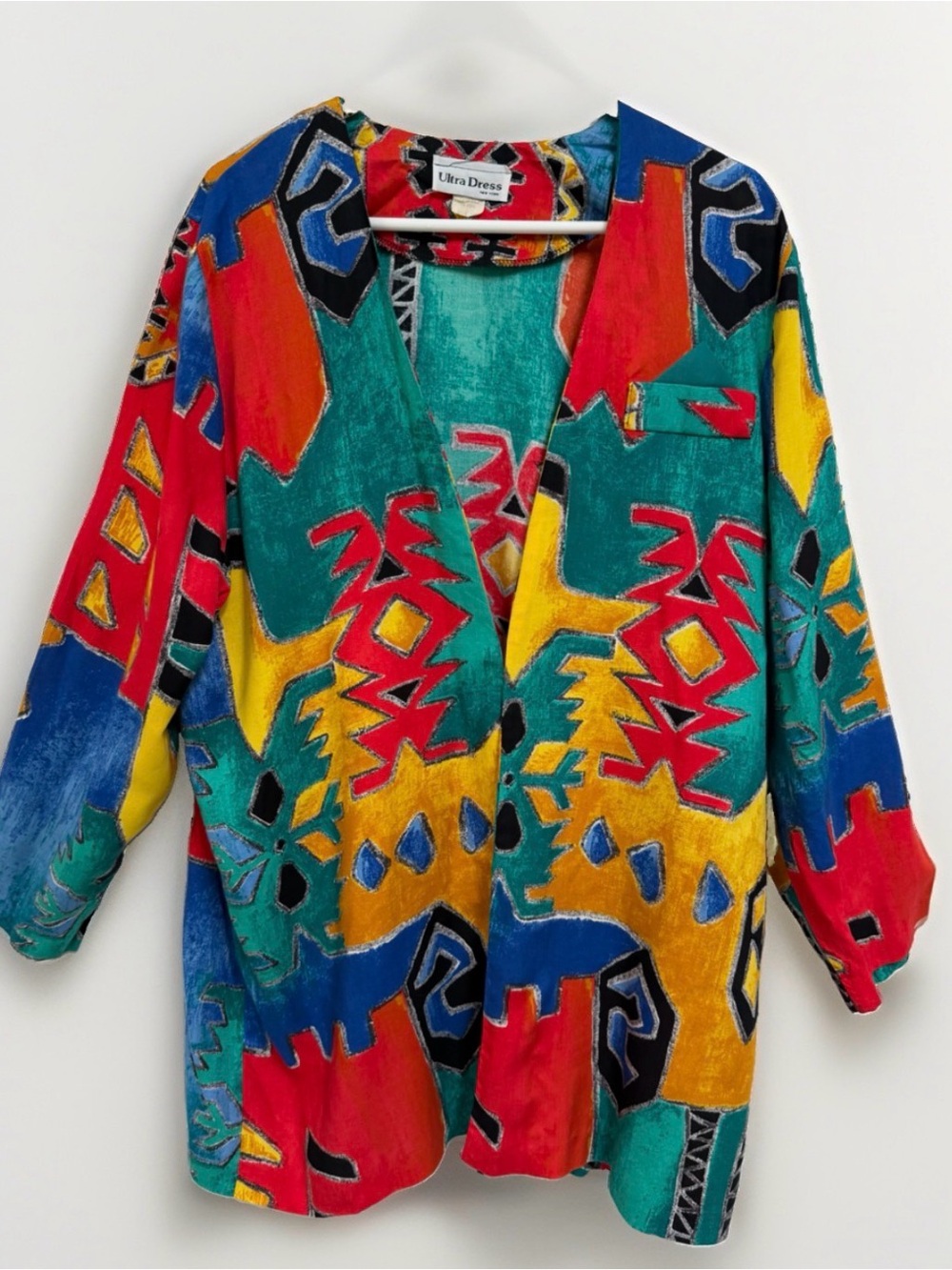 Aztec Blazer Women’s Size 16 Open Front